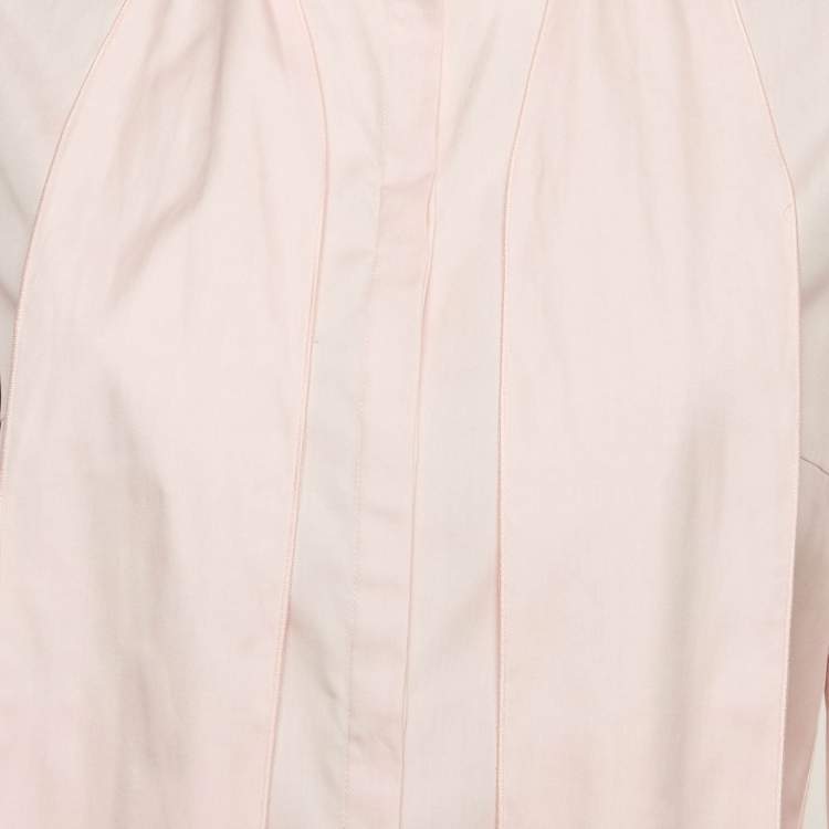 Pre Owned Gucci Pink Cotton Neck Tie Buttoned Shirt M