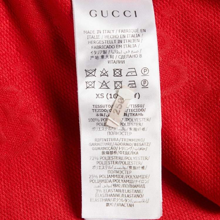 Pre Owned Gucci Red GG Monogram Jersey Mini Dress XS