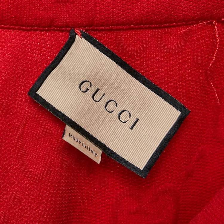 Pre Owned Gucci Red GG Monogram Jersey Mini Dress XS