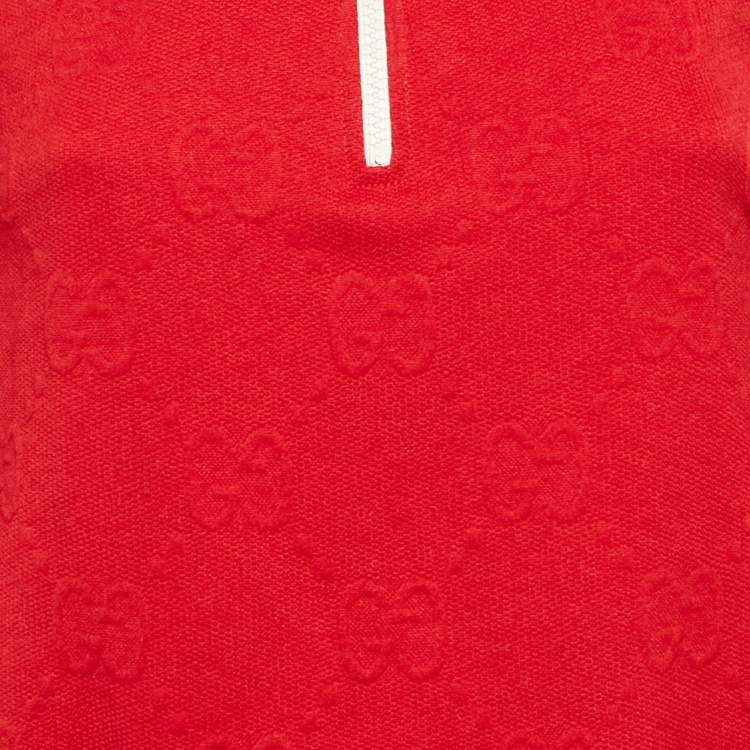 Pre Owned Gucci Red GG Monogram Jersey Mini Dress XS