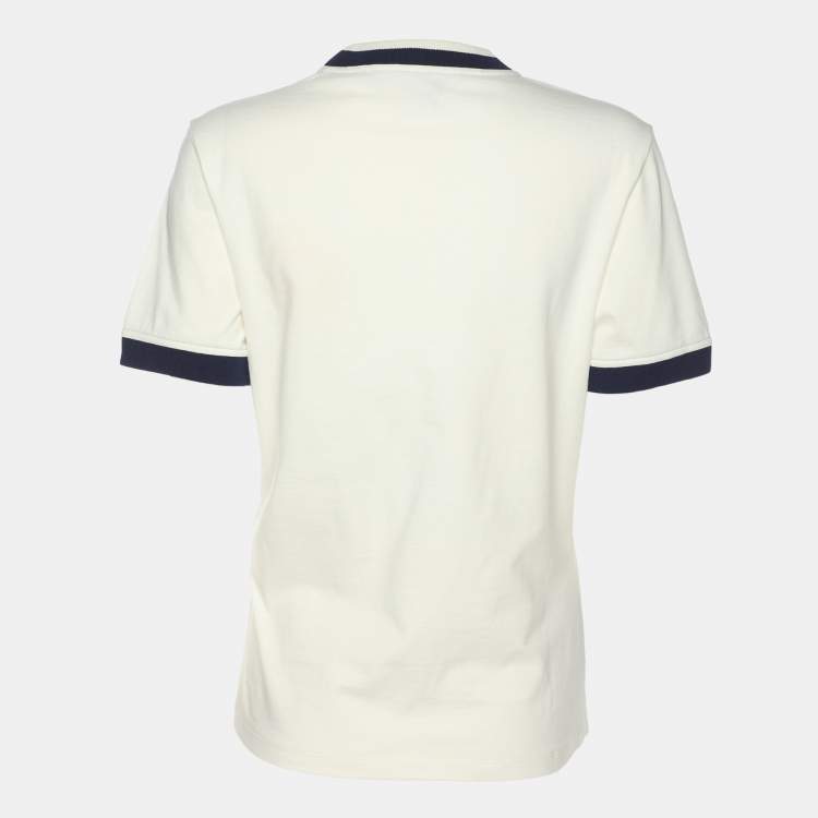 Pre Owned Gucci Cream Cotton Retro T-Shirt M