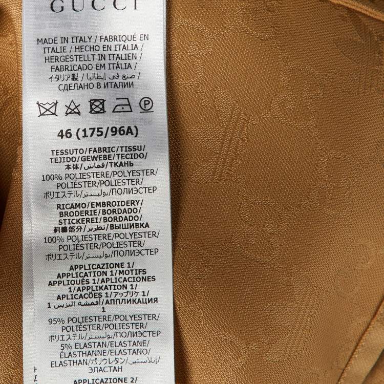 Pre Owned Gucci x Adidas Brown GG and Trefoil Jacquard Button-Up Shirt L
