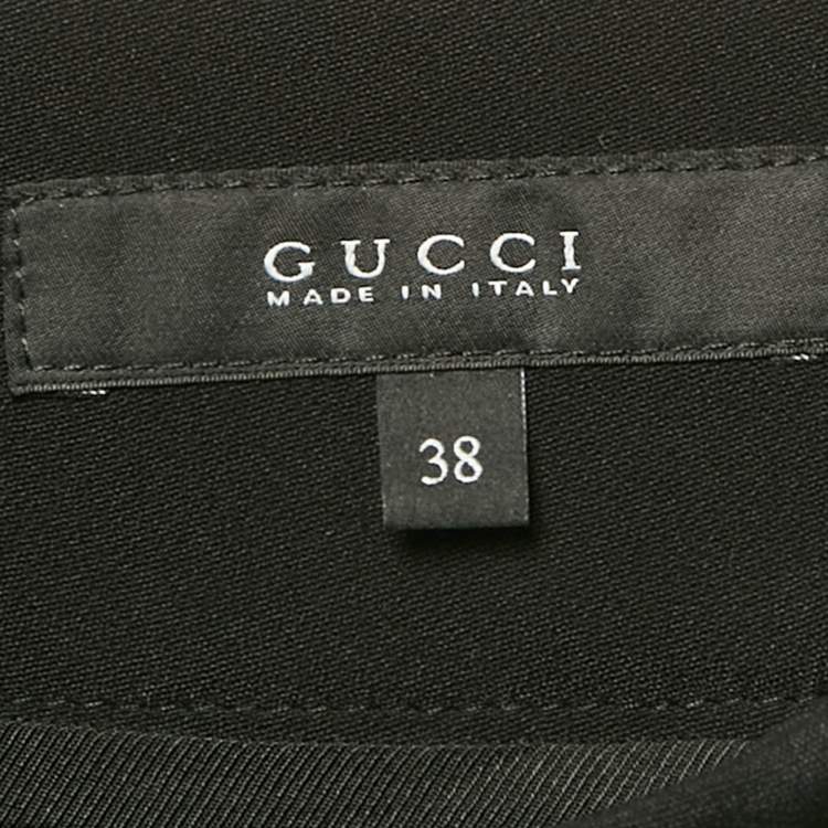 Pre Owned Gucci Black Crepe Mini Skirt S