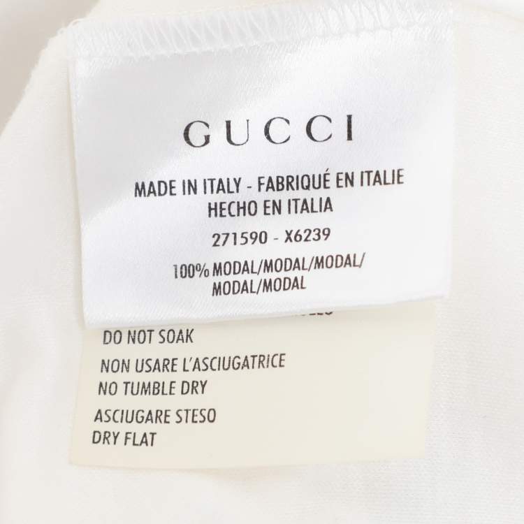 Pre Owned Gucci White Modal Web Belt Top L