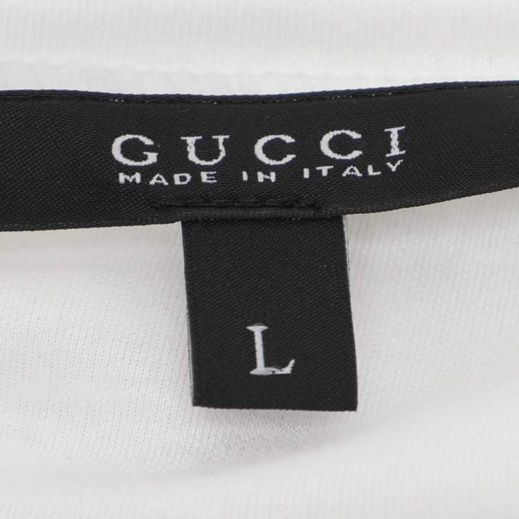 Pre Owned Gucci White Modal Web Belt Top L