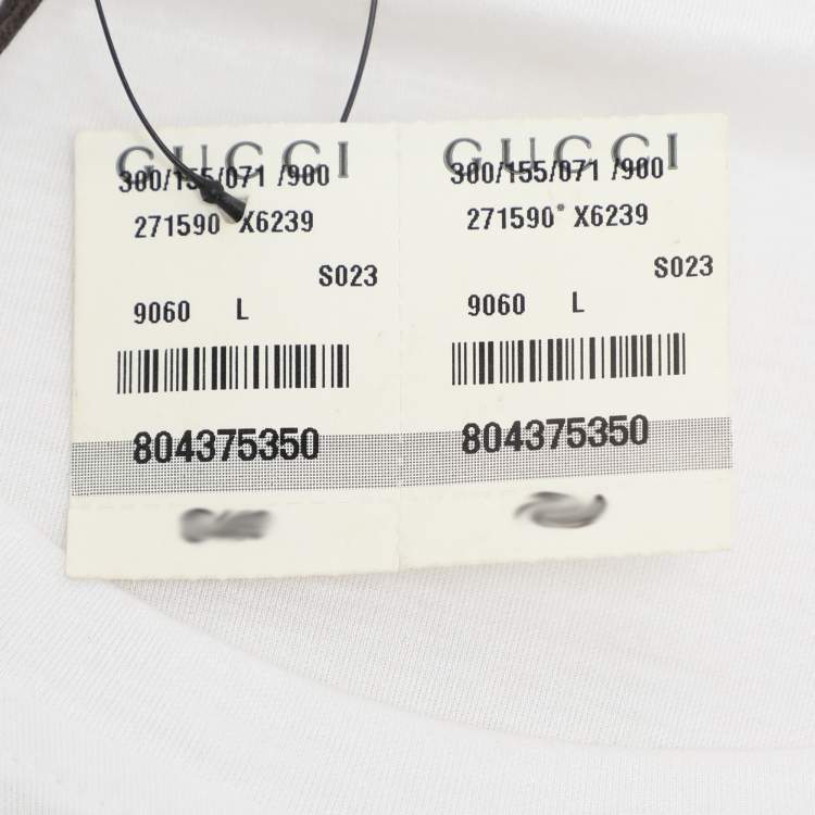 Pre Owned Gucci White Modal Web Belt Top L