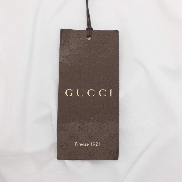 Pre Owned Gucci White Modal Web Belt Top L