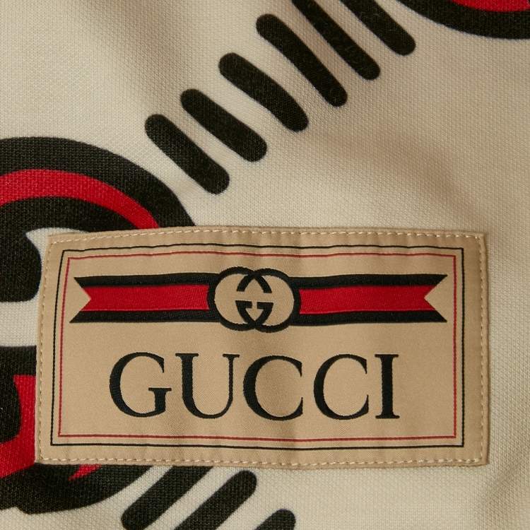 Pre Owned Gucci Cream G Interlocking Jersey Hoodie Dress S