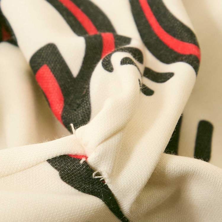 Pre Owned Gucci Cream G Interlocking Jersey Hoodie Dress S