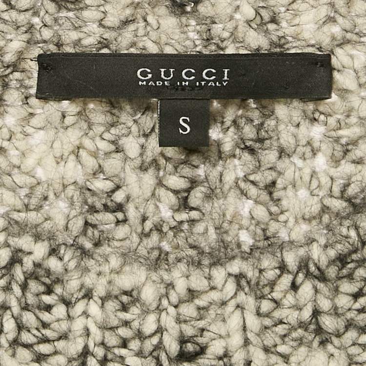 Pre Owned Gucci Grey Wool Blend Round Neck Sweater S
