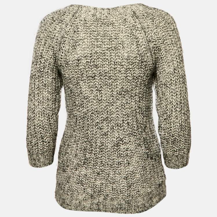 Pre Owned Gucci Grey Wool Blend Round Neck Sweater S