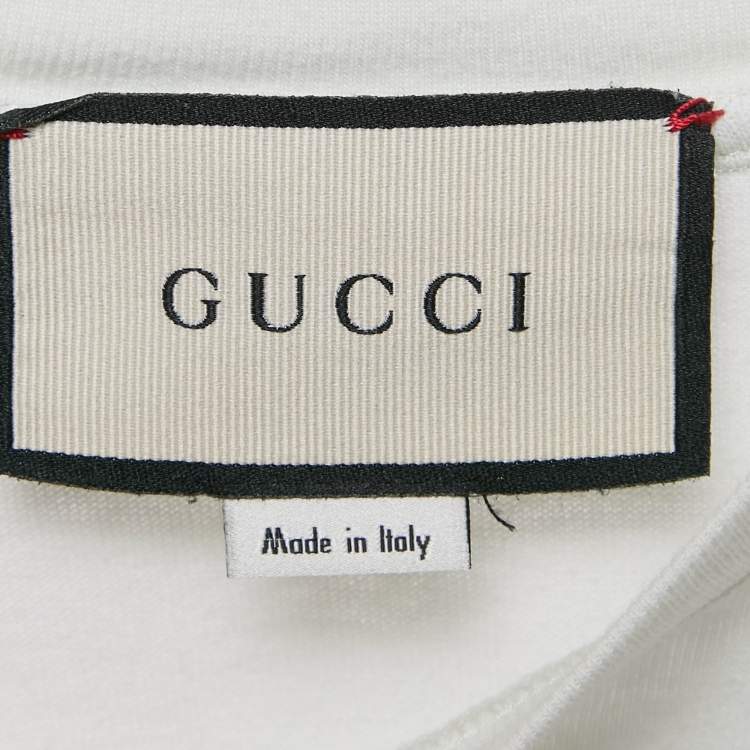 Pre Owned Gucci White Mad Cookies Print Cotton Crew Neck T-Shirt XS