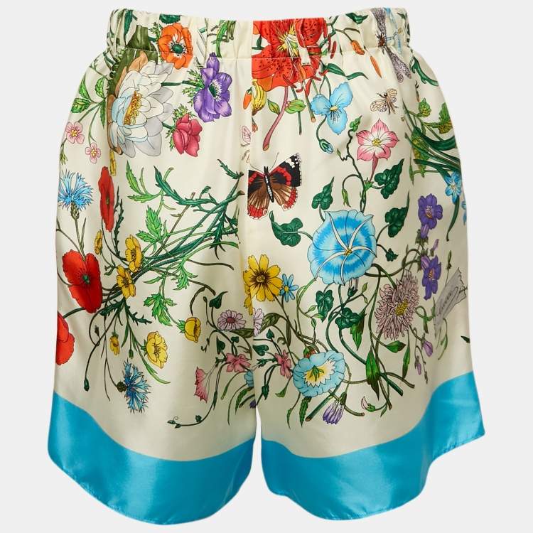 Pre Owned Gucci Multicolor Printed Silk Shorts S