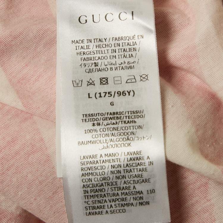 Pre Owned Gucci Red/White Striped Jersey T-Shirt L