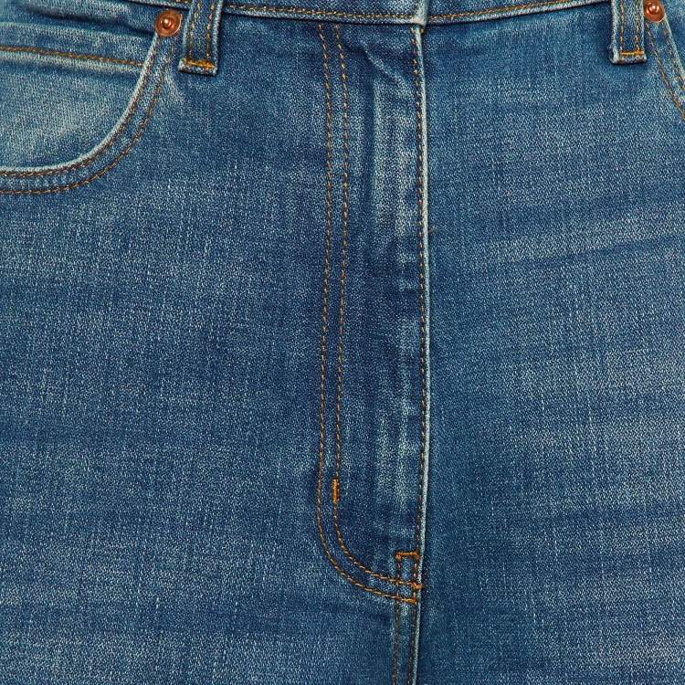 Pre Owned Gucci Navy Blue Denim Flared Leg Jeans M ( Waist 29")