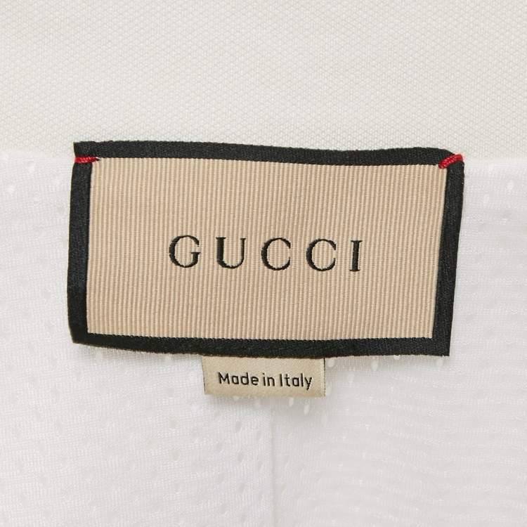Pre Owned Gucci White Web Trim Jersey Track Jacket S