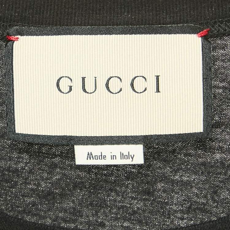 مملوكة مسبقًا Gucci x Chikae Ide Black Jersey Sequin Detail T-Shirt M