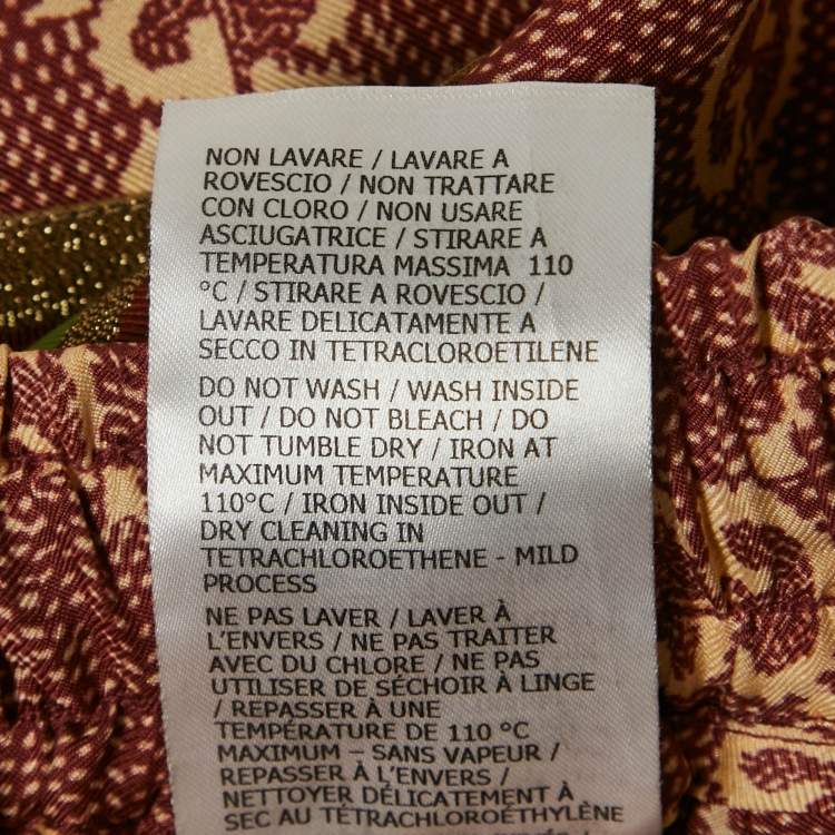 Pre Owned Gucci Burgundy GG Print Silk Side Tape Trimmed Joggers S
