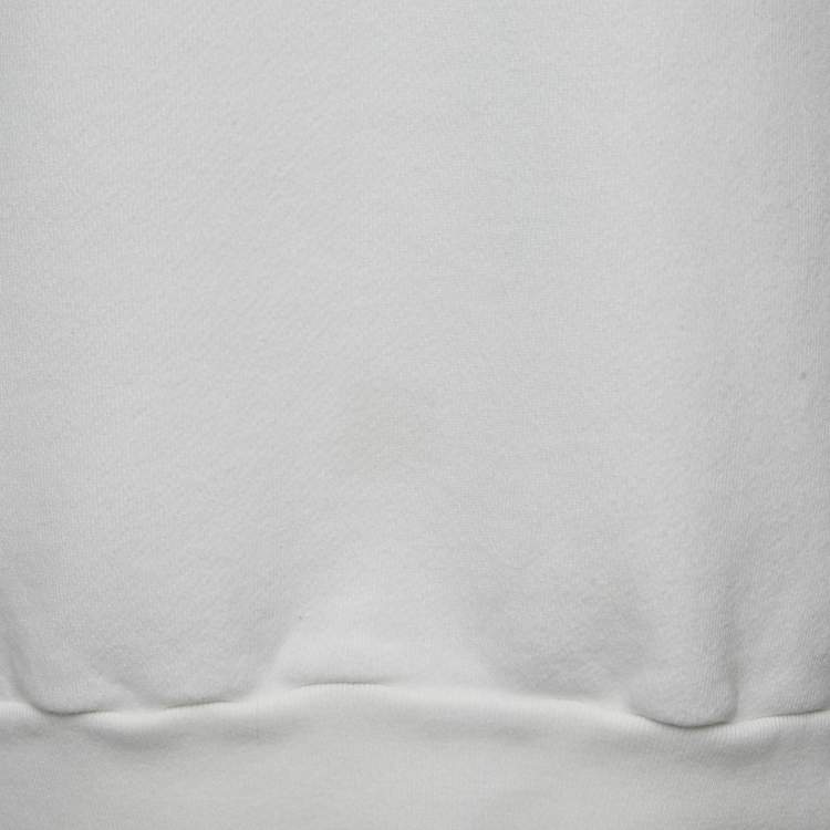 Pre Owned Gucci White Tennis Embroidery Cotton Oversized Sweatshirt M