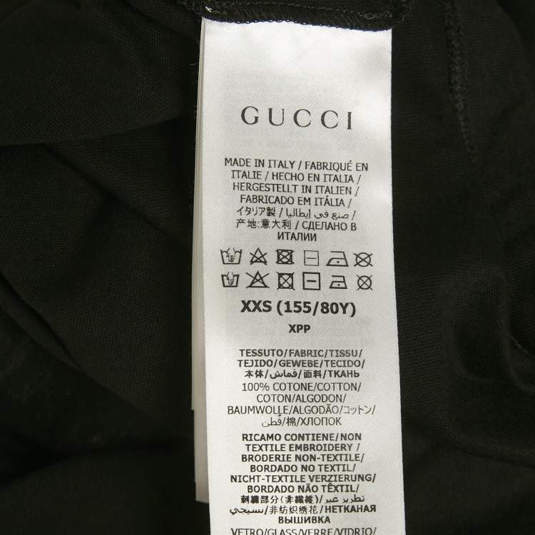 Pre Owned Gucci Black Crystal Embellished Jersey T-Shirt XXS