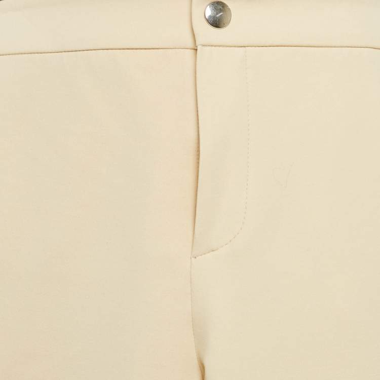 Pre Owned Gucci Beige Cotton Blend Band Detail Trousers S