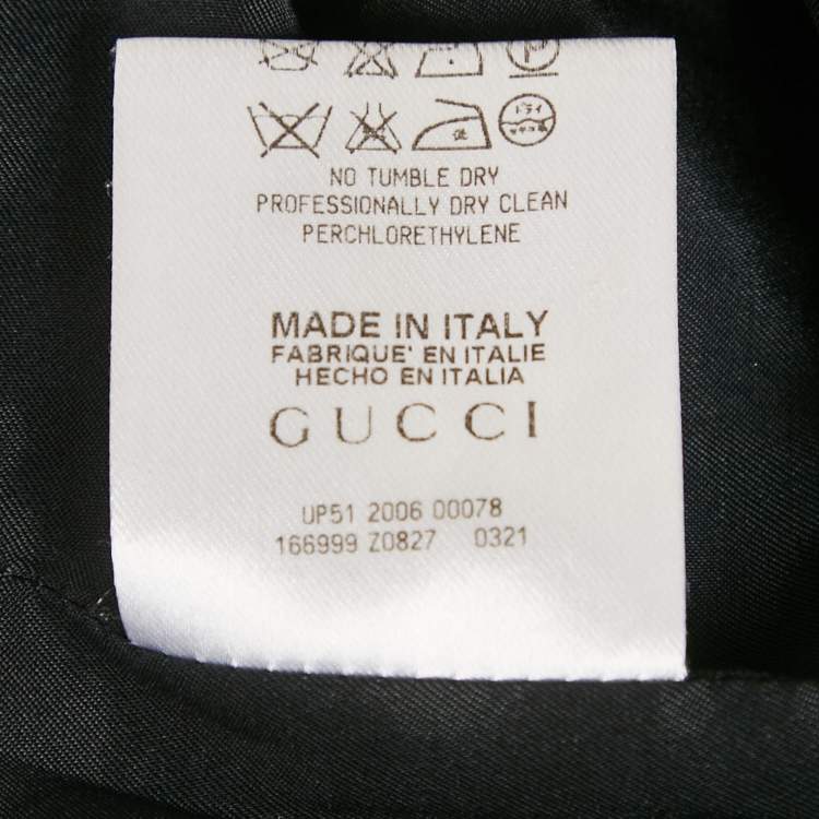 Pre Owned Gucci Black Velvet GG Logo Pencil Skirt S