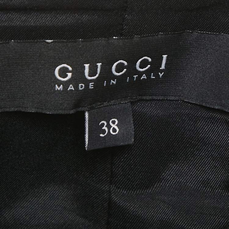 Pre Owned Gucci Black Velvet GG Logo Pencil Skirt S