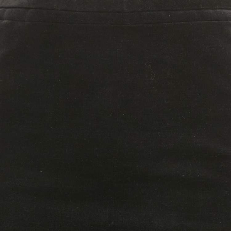 Pre Owned Gucci Black Velvet GG Logo Pencil Skirt S