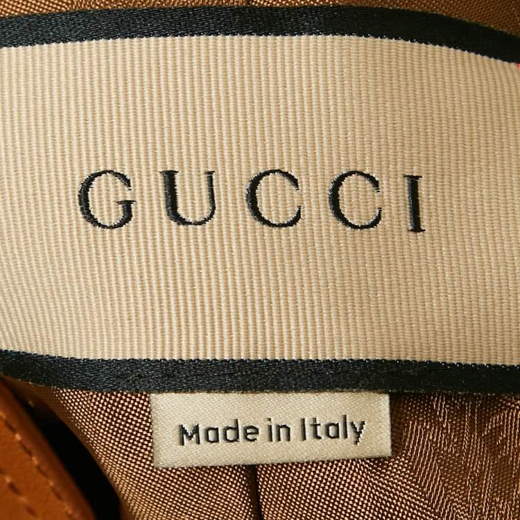 مملوكة مسبقًا Gucci Brown GG Brown Cotton Canvas Zip-Up Jacket L