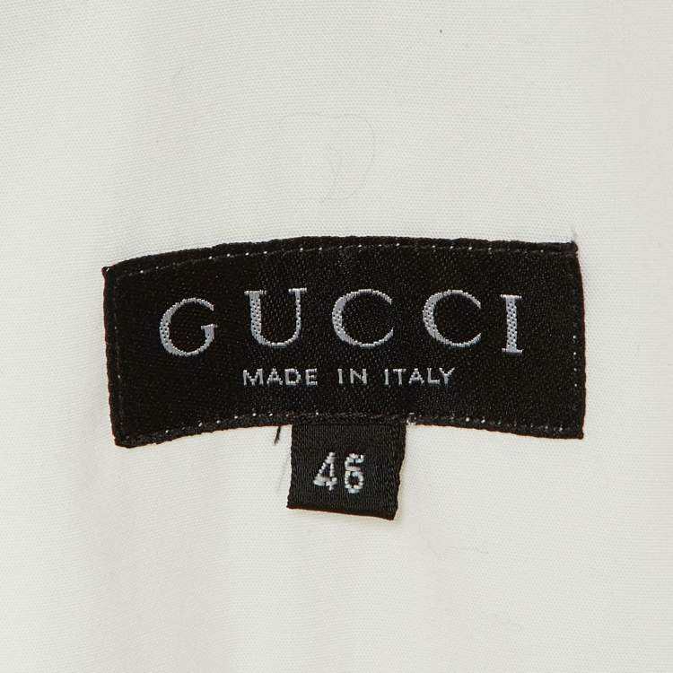 Pre Owned Gucci White Cotton Double Pocket Shirt L