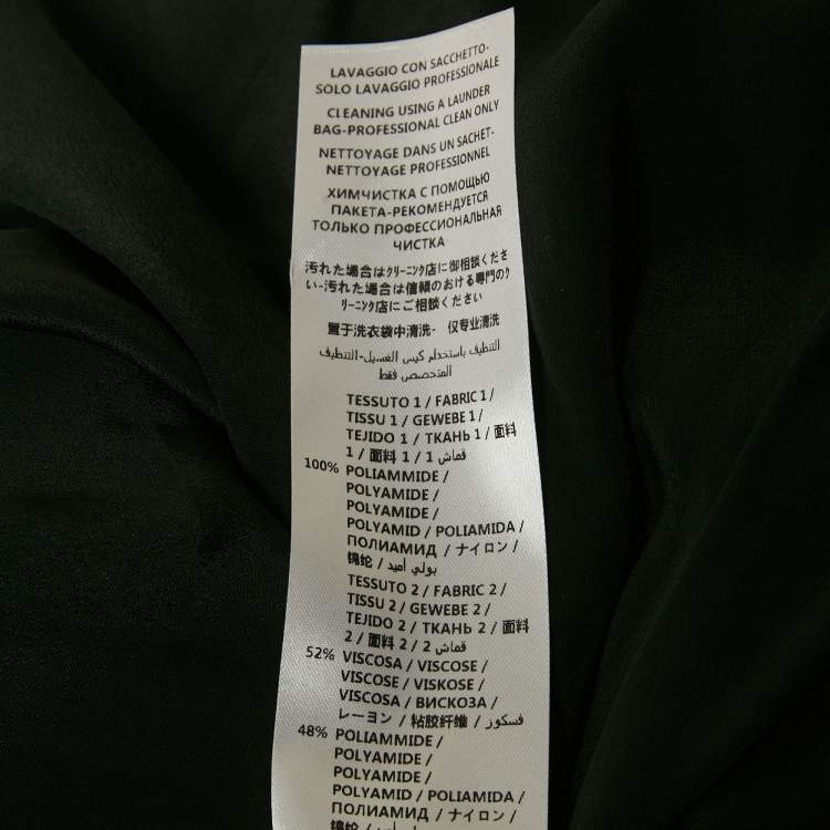 Pre Owned Gucci Black Beaded Crepe and Tulle Tiered Gown M