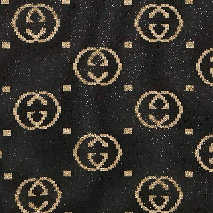 مملوكة مسبقًا Gucci Black GG Lamé Wool Knit Crew Neck Sweater M