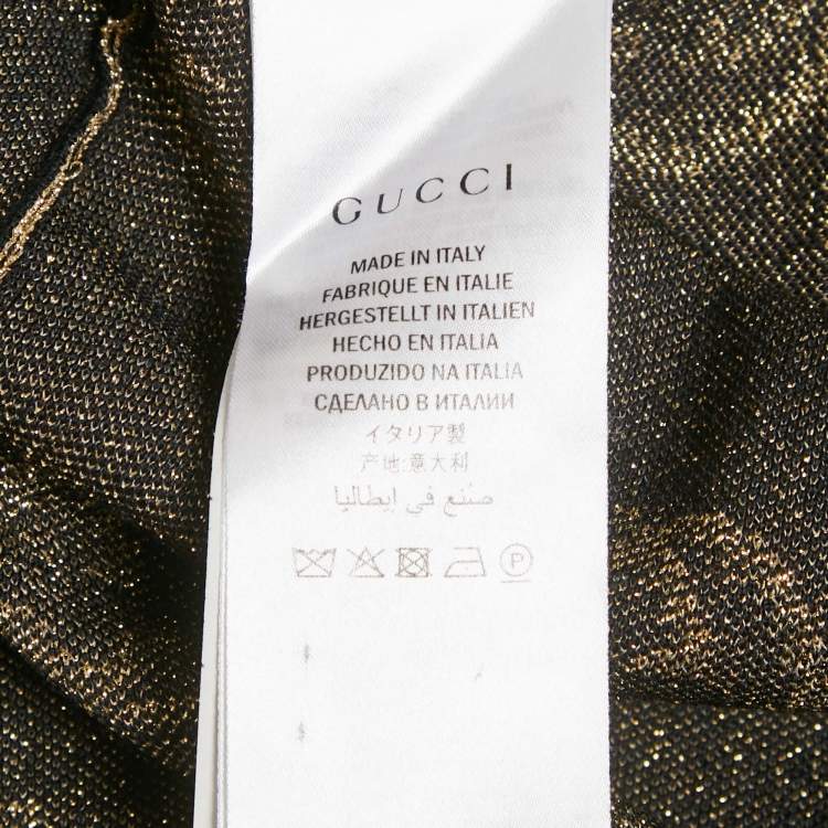 مملوكة مسبقًا Gucci Black GG Lamé Wool Knit Crew Neck Sweater M