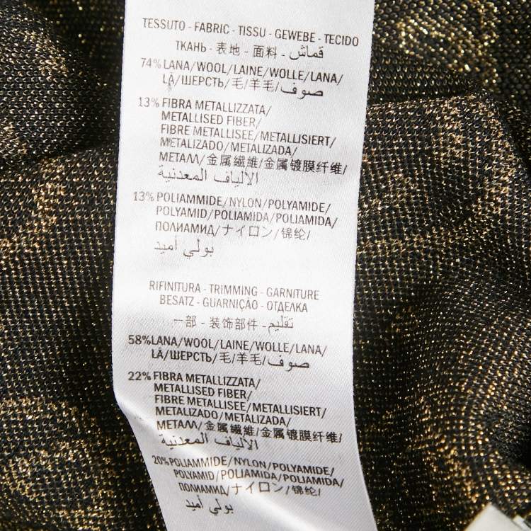 مملوكة مسبقًا Gucci Black GG Lamé Wool Knit Crew Neck Sweater M