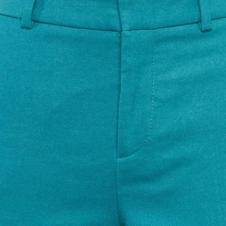 Pre Owned Gucci Wool Teal Blue Wool Trousers S