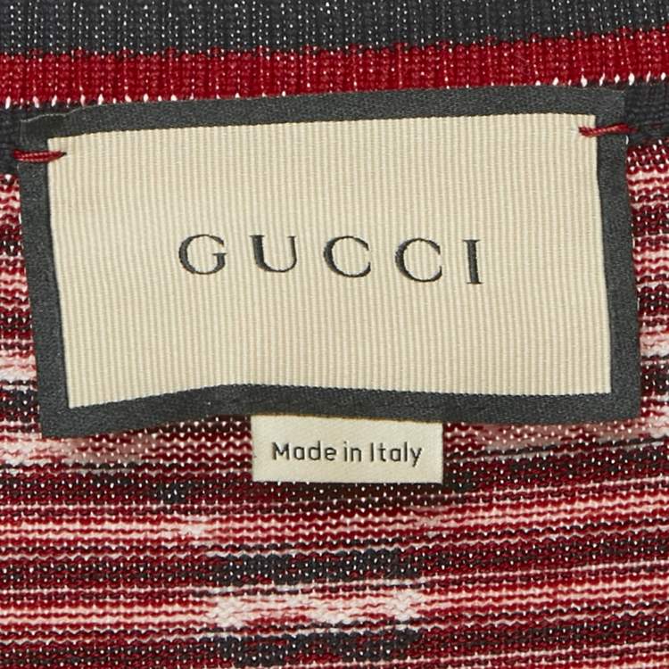 مملوكة مسبقًا Gucci Navy Blue GG Striped Knit Sleeveless Jumper L
