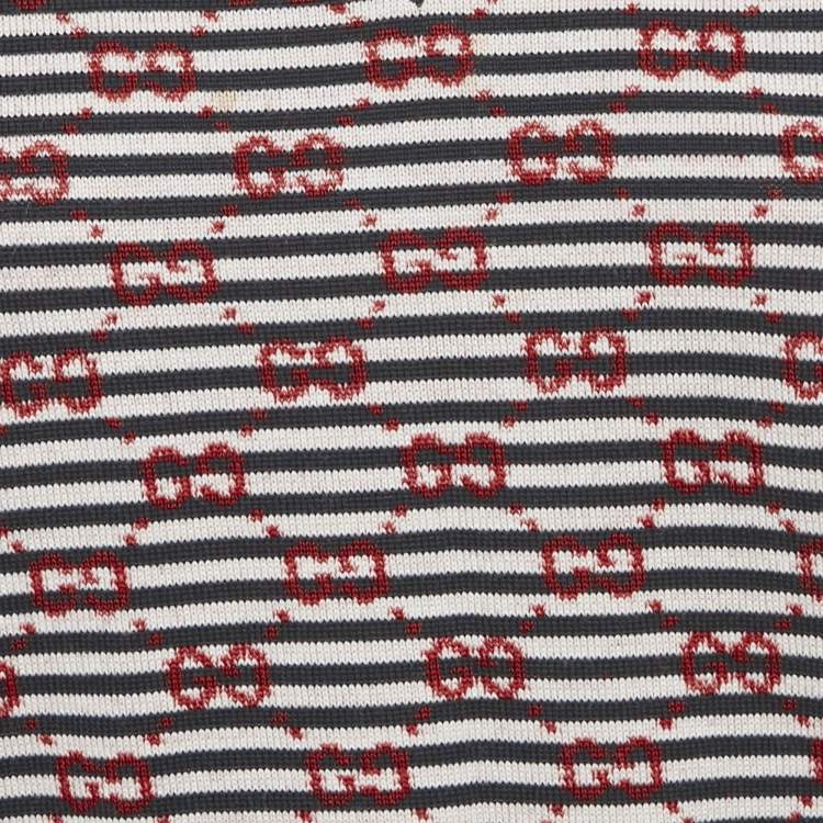 مملوكة مسبقًا Gucci Navy Blue GG Striped Knit Sleeveless Jumper L