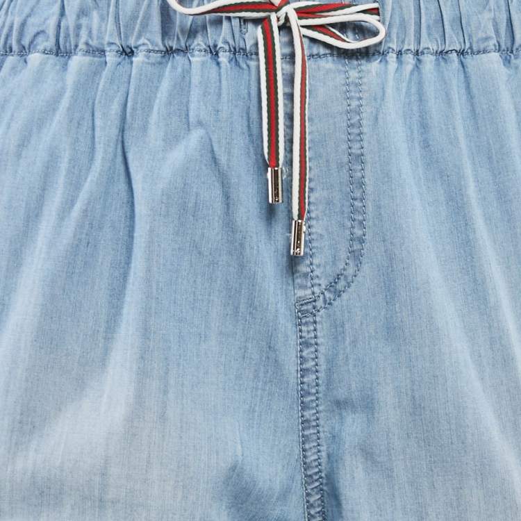Pre Owned Gucci Blue Faded Denim Jogger Pants M
