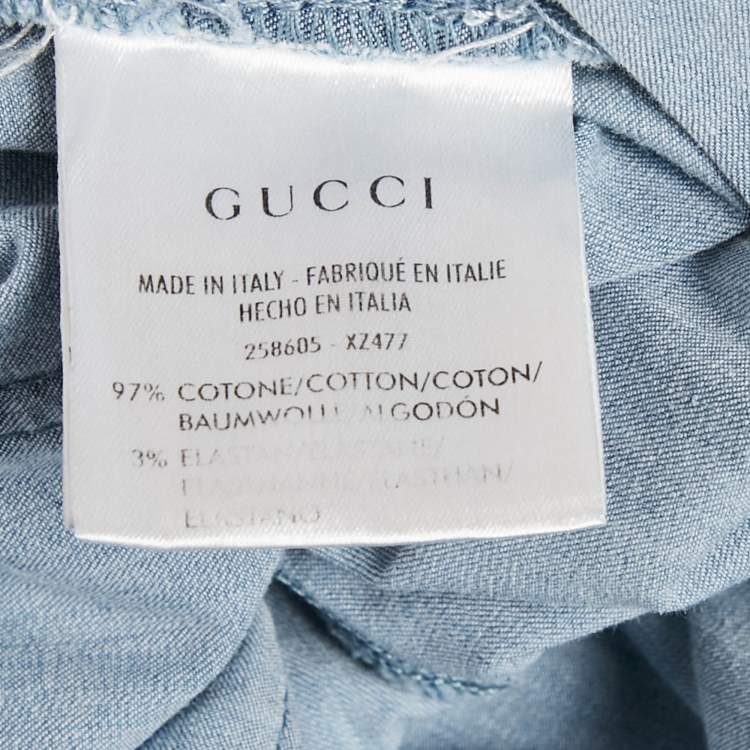 Pre Owned Gucci Blue Faded Denim Jogger Pants M