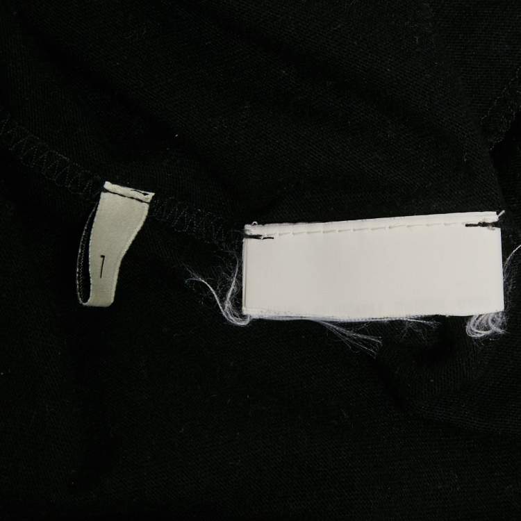 مملوكة مسبقًا Gucci Black Cotton Knit Detachable Embellished Coollar Detail T-Shirt L
