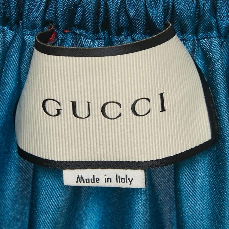 مملوكة مسبقًا Gucci Blue Floral Print Silk Maxi Skirt S