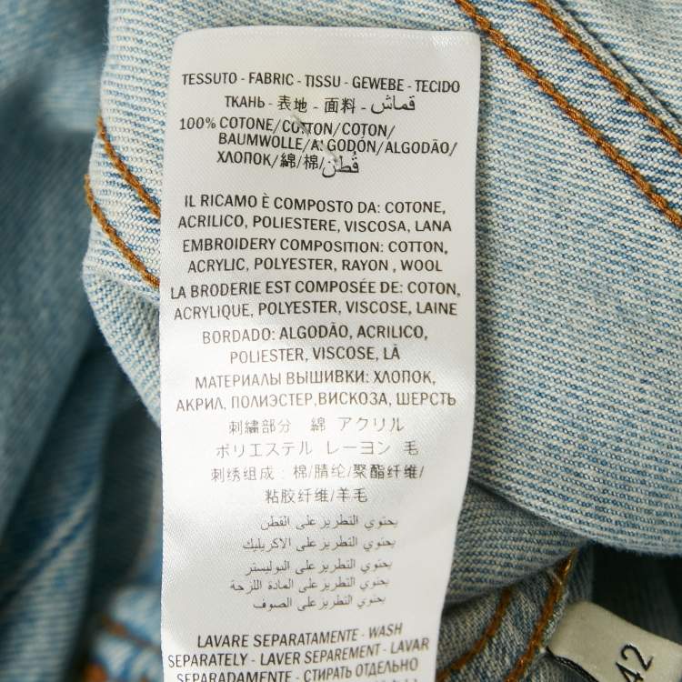 Pre Owned Gucci Blue Denim Blind For Love Applique Jacket M