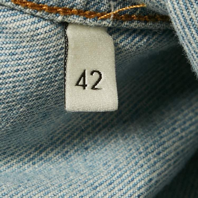 Pre Owned Gucci Blue Denim Blind For Love Applique Jacket M