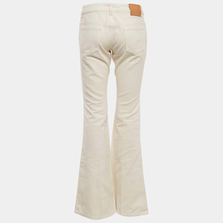 مملوكة مسبقًا Gucci White Denim Flared Jeans M Waist 30"