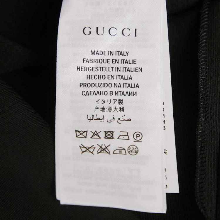 Pre Owned Gucci Black Jersey Ruffled Detail Sheath Dress M