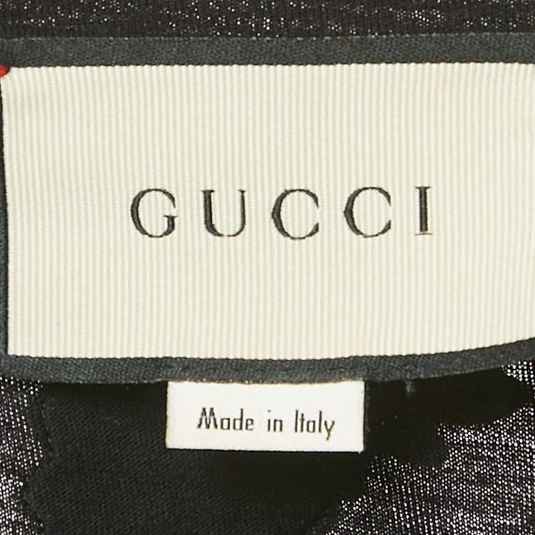 Pre Owned Gucci Black Vintage Logo Print Jersey Distressed T-Shirt S
