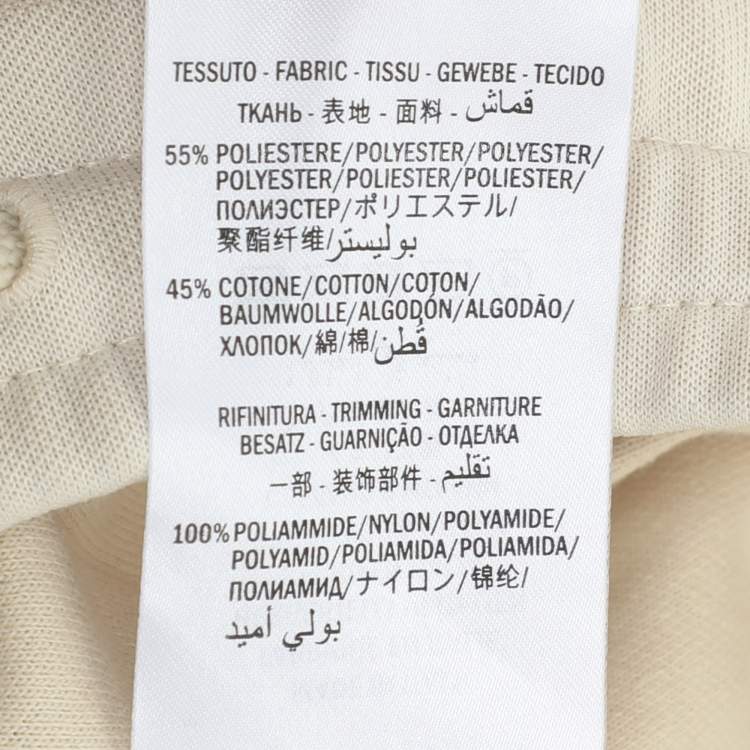 Pre Owned Gucci Beige Cotton Pleated Webbing Drawstring Midi Skirt S