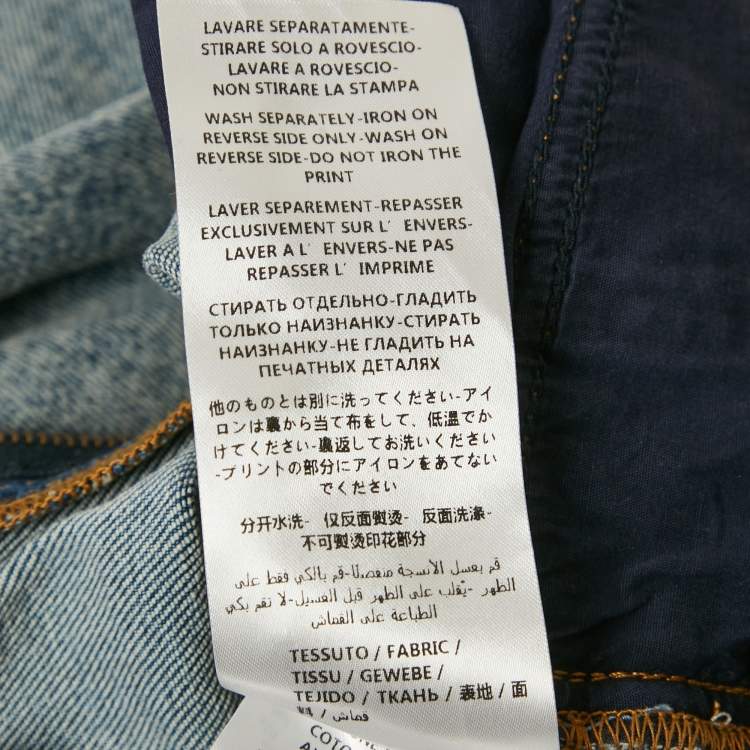 Pre Owned Gucci Blue Washed Denim High Rise Jeans L Waist 33"