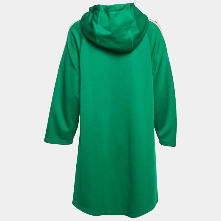 مملوكة مسبقًا Gucci Green Cotton Jersey Ruffled Hooded Mini Dress M