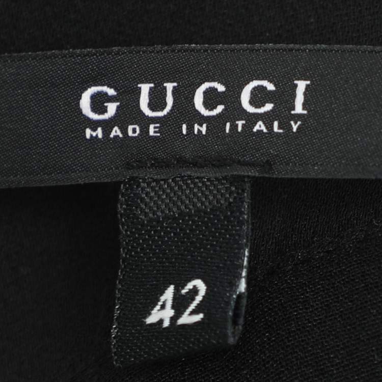 Pre Owned Gucci Black/Grey Silk Halter Dress M